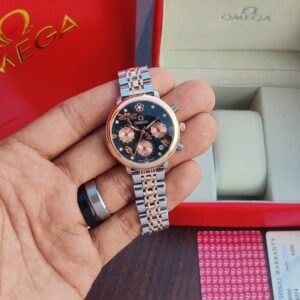 Omega Ladybug Rose Two-Tone Alpha Shape With Beautiful Rose Dial Women’s Watch 33mm