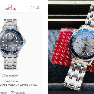Omega Seamaster Diver 300M Automatic Movement Watch Blue Dial With Silver Metal Strap For Men 42mm