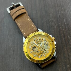 Fossil Fb-01 Golden Stainless Steel 42mm Automatic Men’s Watch