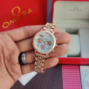 Omega Ladybug Women Rose Alpha Shape 33mm Chronograph Quartz MovementWatch