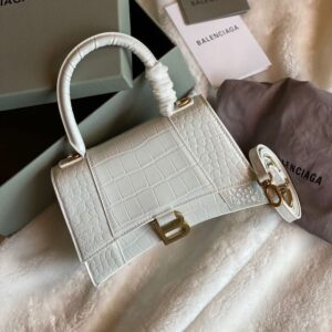 Balenciaga Hourglass Xs Croc Effect Celebrity Edition Women Handbag