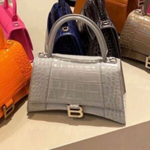 Balenciaga Hourglass Xs Croc Effect Celebrity Edition Women Handbag