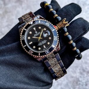 Rolex Submariner Yacht Master Oyster Perpetual Black Golden 38mm Quartz Movement Men’s Watch