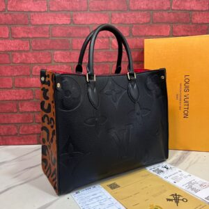 Louis Vuitton On The Go Monogram Mm Leopard Black
