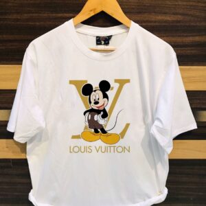 Louis Vuitton Mickey Mouse Cotton T-shirts For Men
