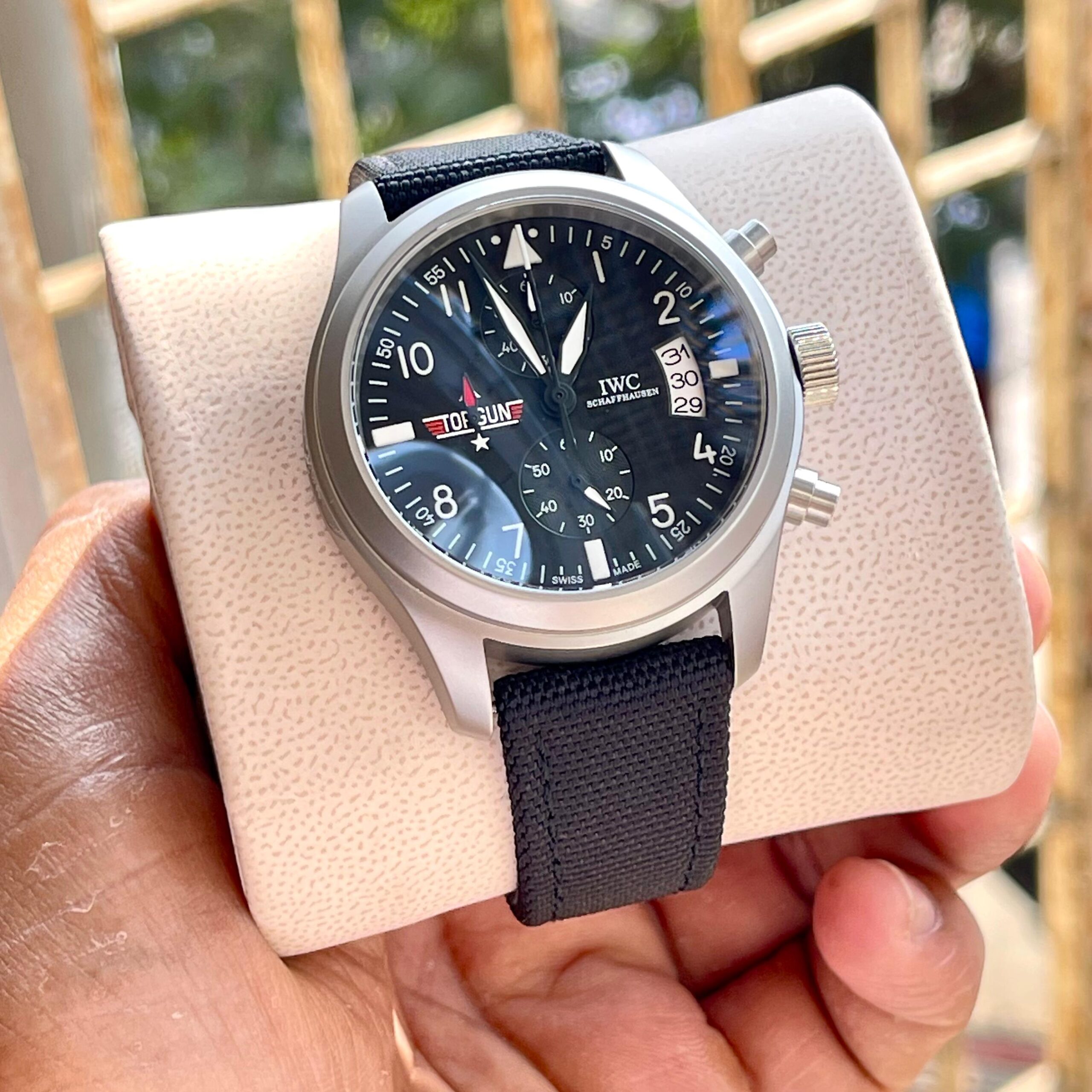 IWC Schaffhausen 7A Ultra Premium Pilot’s Watch 43mm Stainless Steel with Chronograph, Date Counter, and Japanese Quartz Mastery