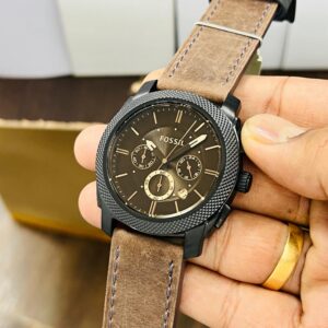 Fossil FS5251SET 7A Premium Japanese Miyota Chronograph Men’s Watch 43mm Matt Finish with Leather Belt