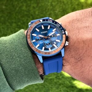 Fossil Dive Collection Classic 42mm Men’s Watch with Radium Enabled figures & Rotating Blue Colour Bezel