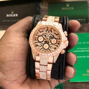 Rolex Eye Of The Tiger Watch Exclusively Designed for Men High-End Quartz Precision, Gold Tone Steel Body, Sapphire Glass, and 48 Hour Power Reserve