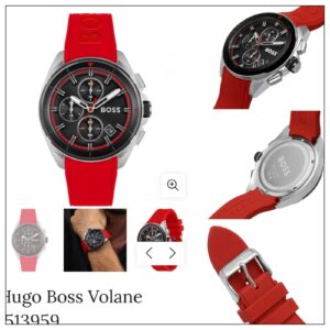 Hugo Boss 1513959 Volane Chronograph Watch for Men Red Accent Sports Timepiece with Top End Quartz Miyota Latest Technology Machinery