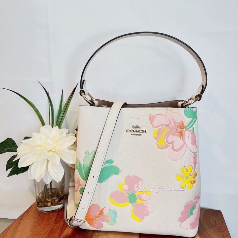 Coach Originals Embossed Bucket Bag With Flower Print