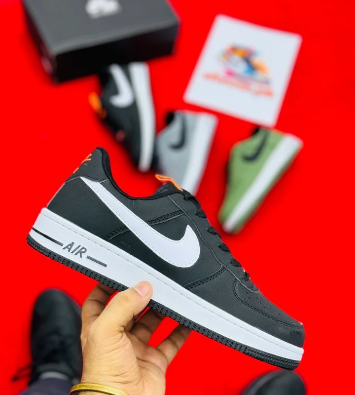 Nike Air Force Original Black With White Sole For Men