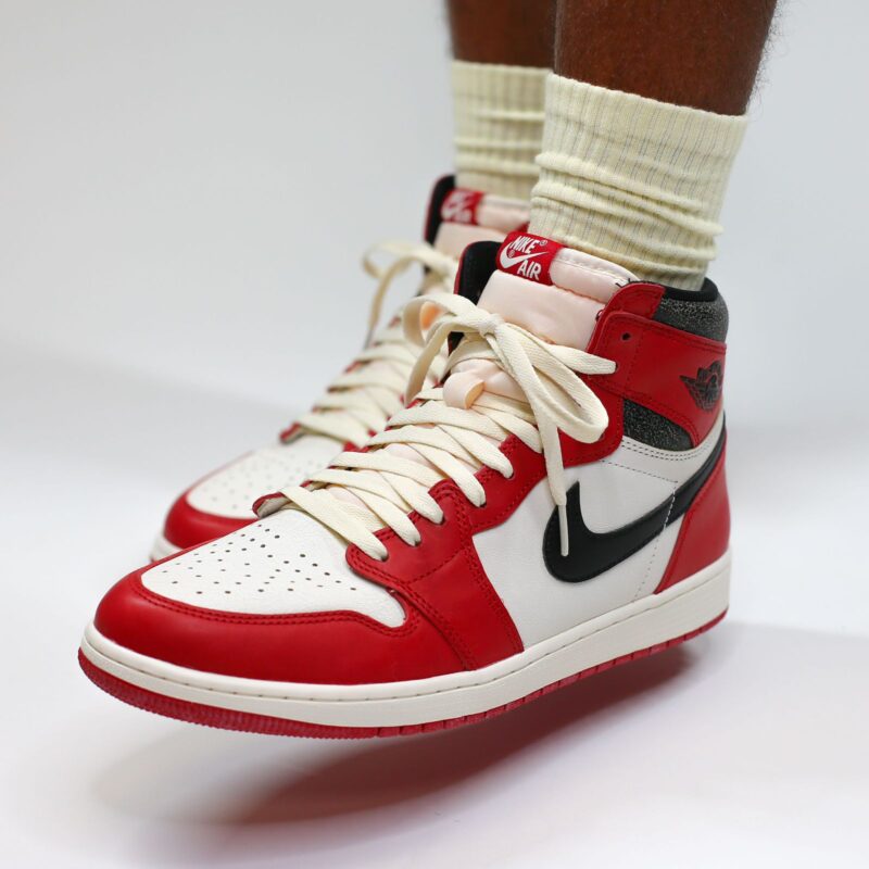 Air Jordan One High Red & White Men's Shoes