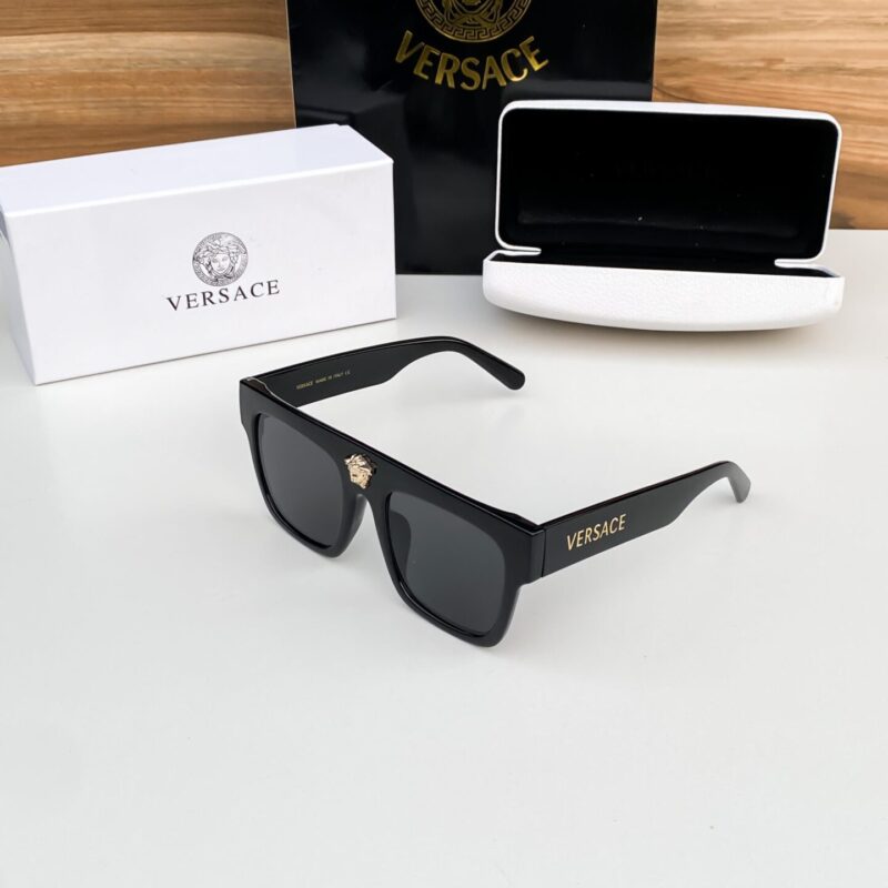 Versace Rectangular Sunglasses with Gold Medusa Logo