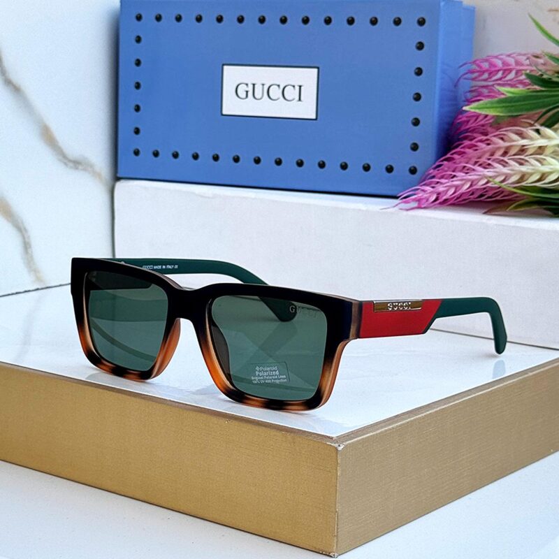 Gucci Square Mens Sunglasses with Web Stripe Detail