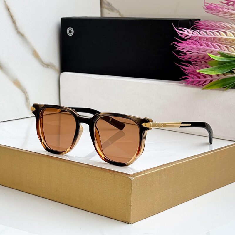 Montblanc Square Sunglasses with Gold Accents