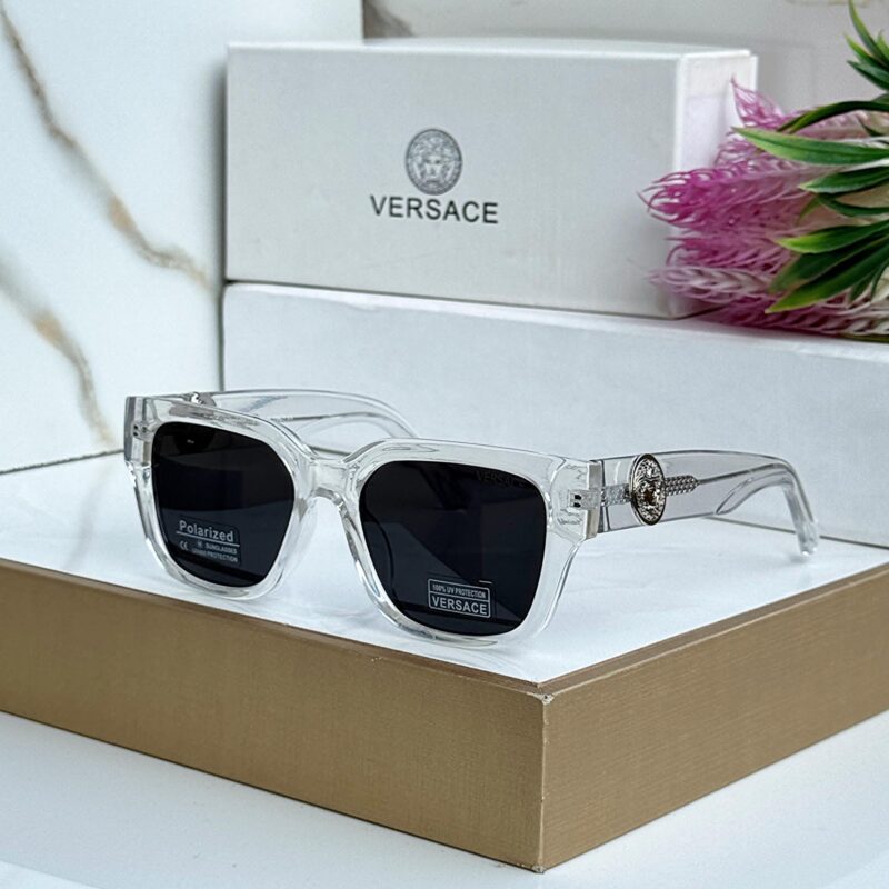 Versace Polarized Square Sunglasses with Medusa Head Detail