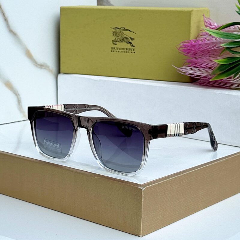 Burberry Square Sunglasses with Check Pattern Detail