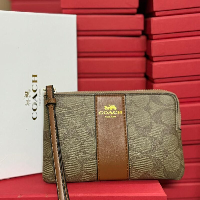 Coach Signature Canvas Wristlet For Women