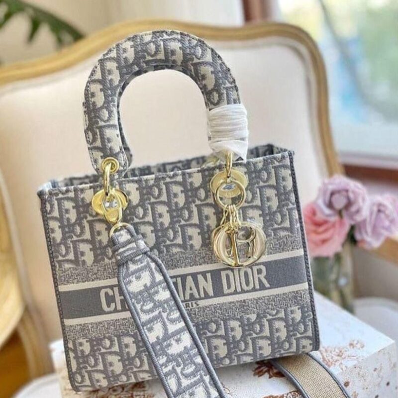 Christian Dior Lady D-Lite Medium Embroidered Tote Bag