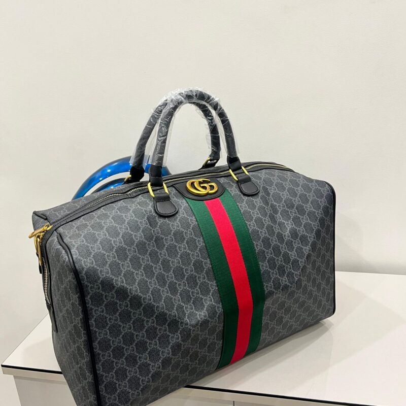 Gucci GG Supreme Web Stripe Duffle Bag
