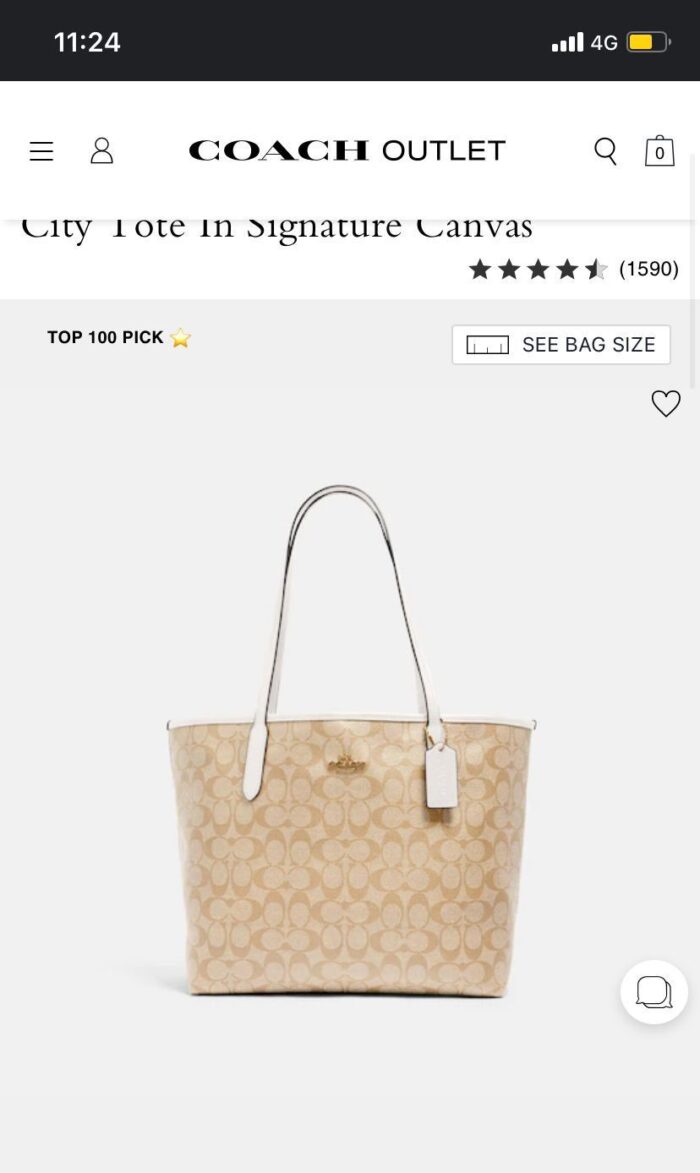 Coach City Large Women Tote Bag - Signature Style - Image 6