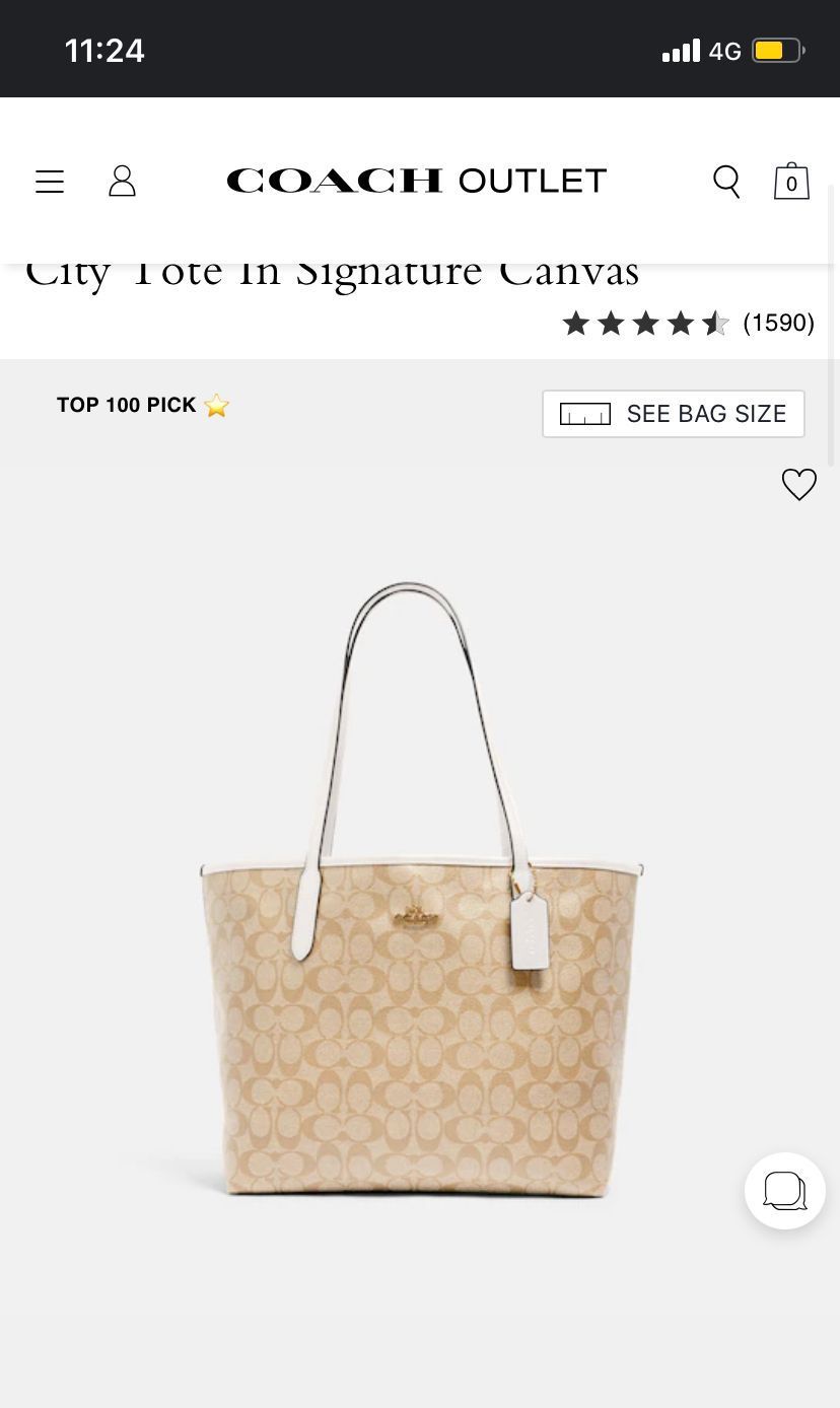 Coach City Large Women Tote Bag - Signature Style - Image 6