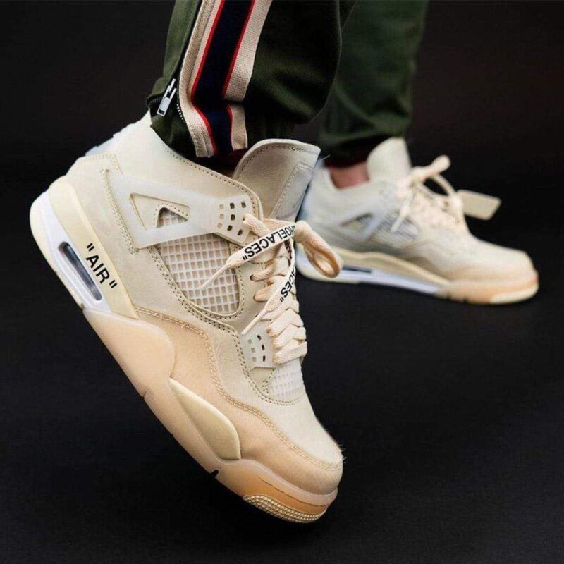 Off-White x Air Jordan 4 Sail Men's Sneakers
