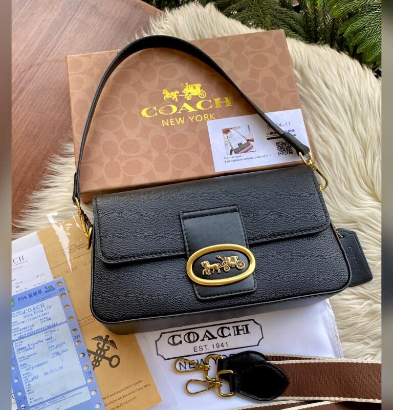 Coach Baguette Women Shoulder Bag with Horse and Carriage Charm