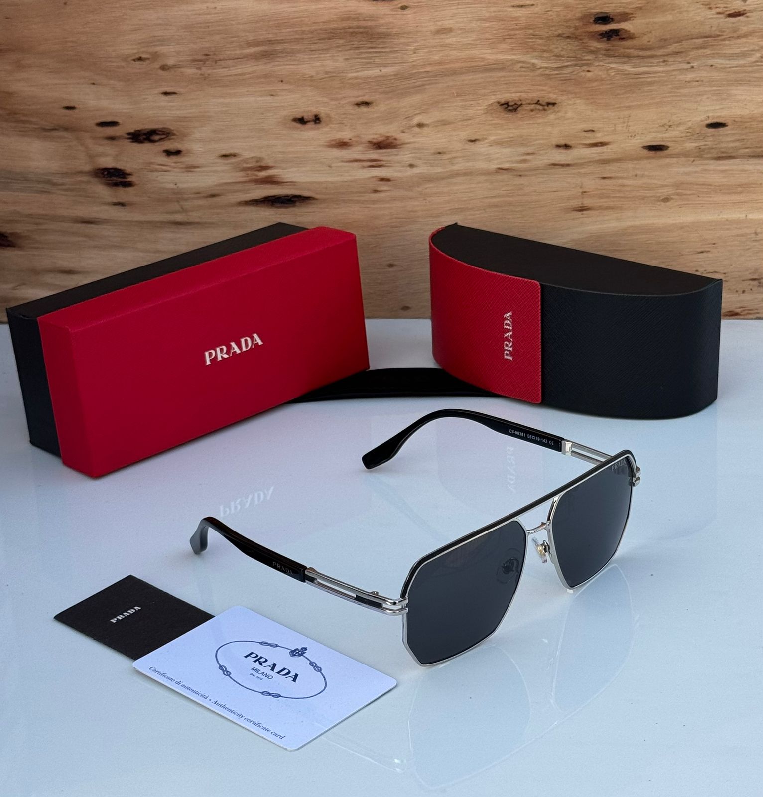 Prada Aviator Square Sunglasses for Men - Image 2