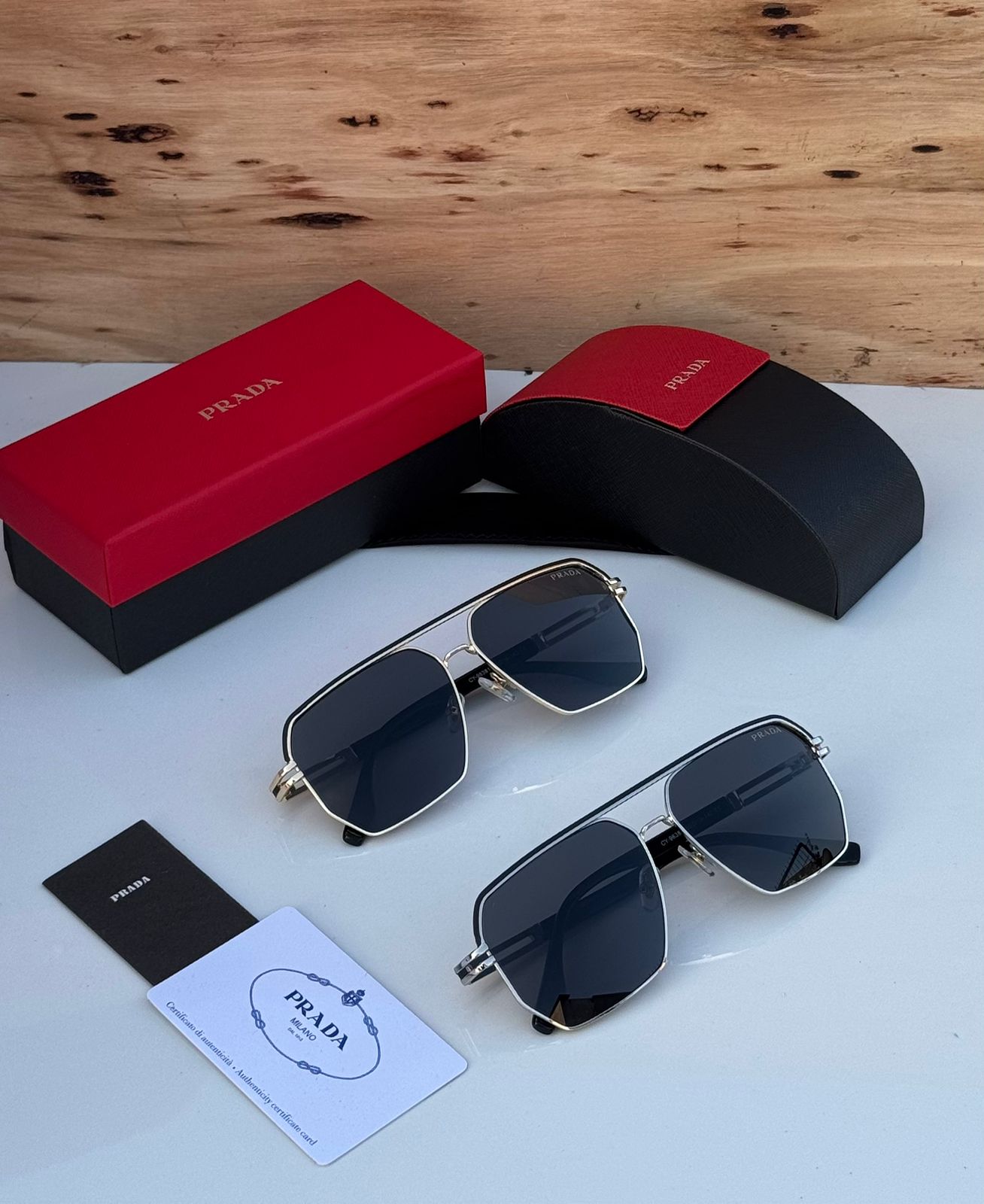 Prada Aviator Square Sunglasses for Men - Image 5