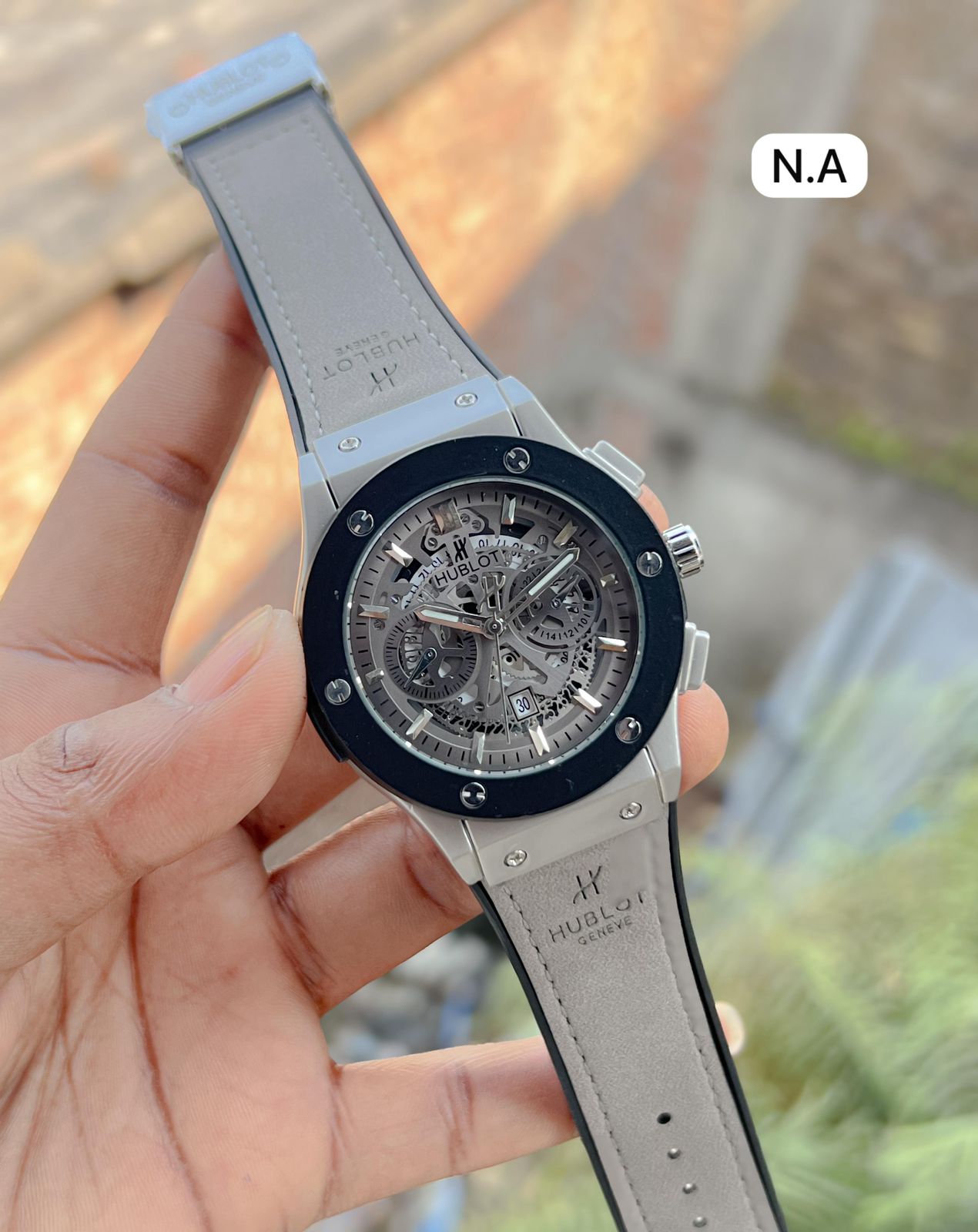 Hublot Black Skeleton Dial Men’s Watch – Premium Rubber Strap - Image 3