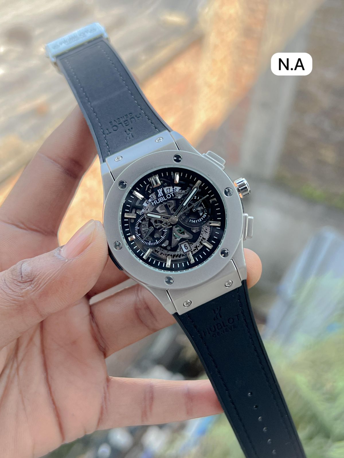 Hublot Black Skeleton Dial Men’s Watch – Premium Rubber Strap - Image 4