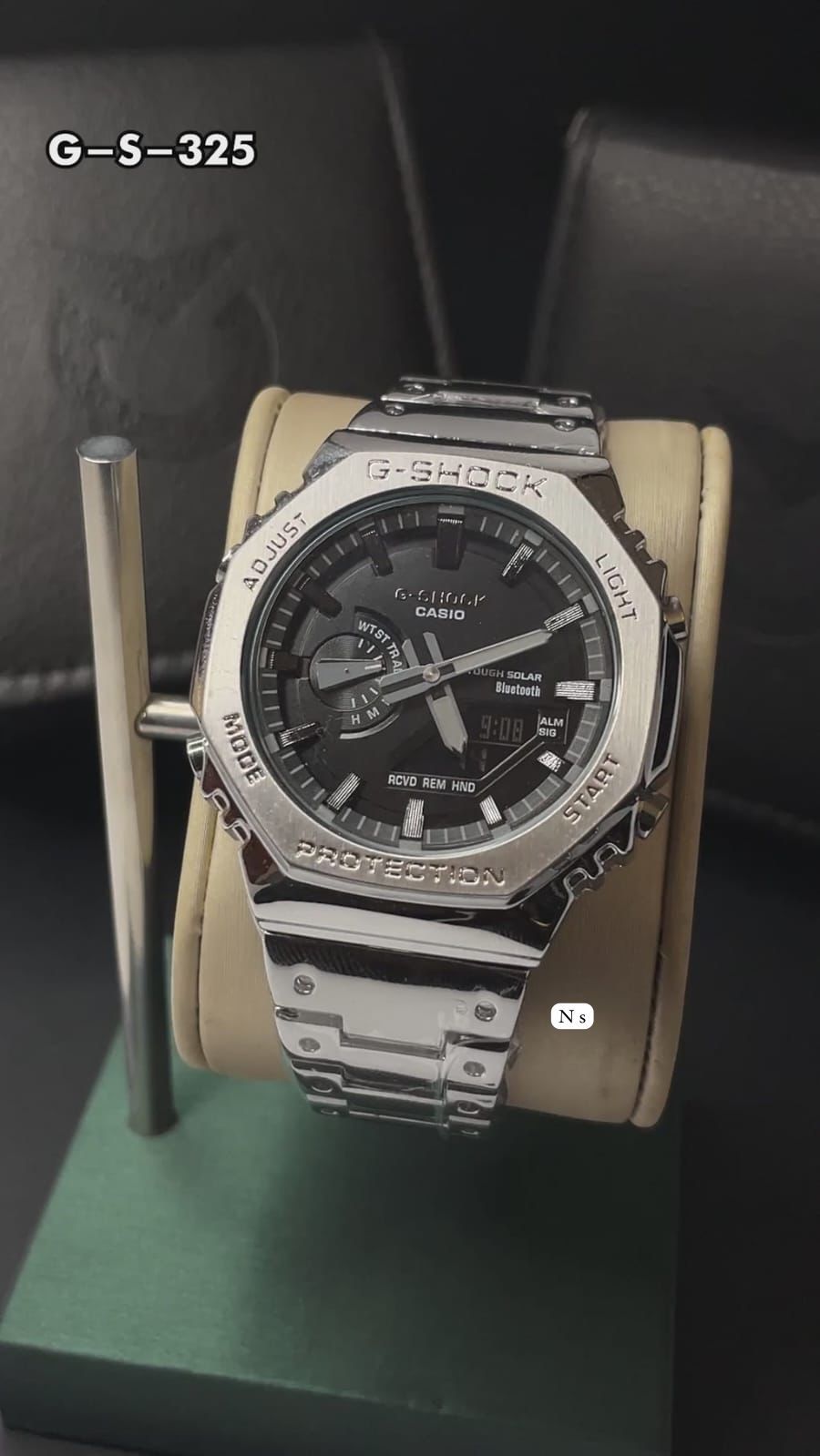 G-Shock GM-2110D-2B Inspired Full Metal Octagon Watch for Men – Analog Digital, Stainless Steel, 45mm - Image 2