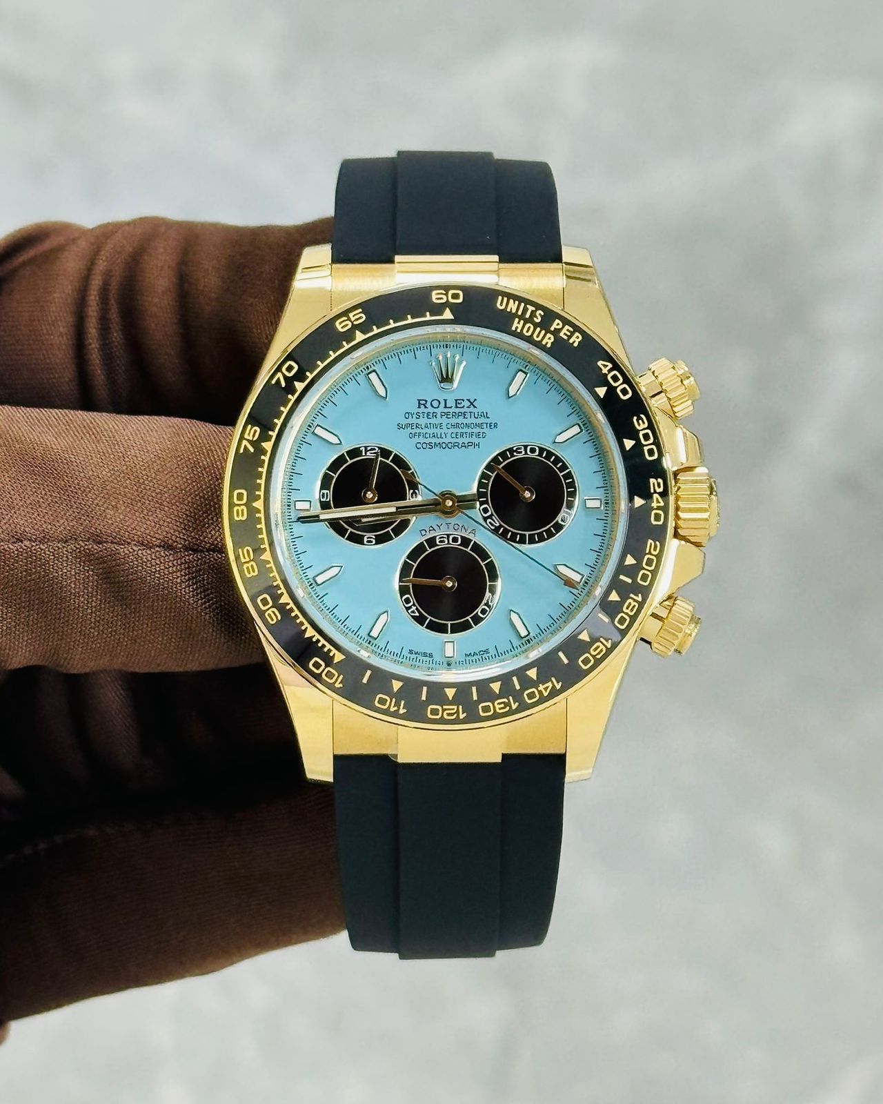 Rolex Daytona Gold Blue Dial Chronograph Men’s Automatic Watch