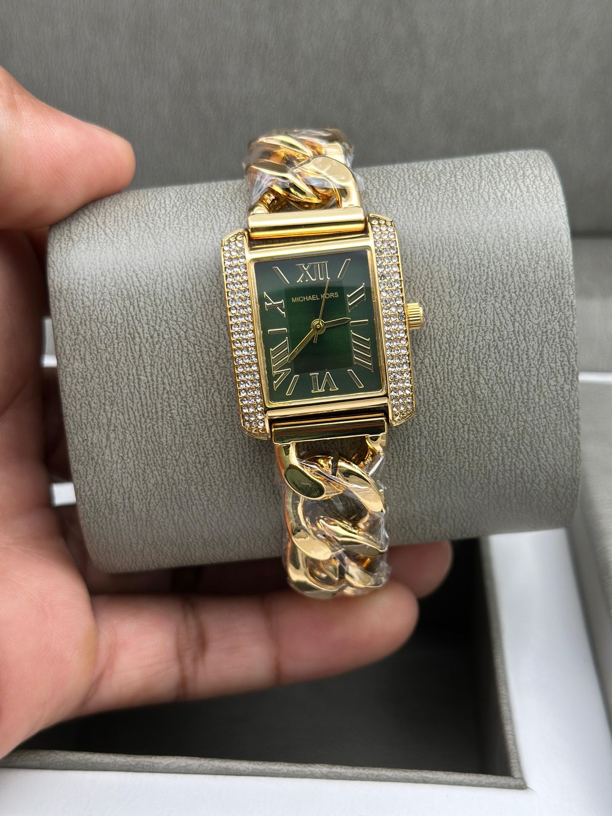 Michael Kors Women’s Rectangular Analog Watch with Crystal Accents - Image 8