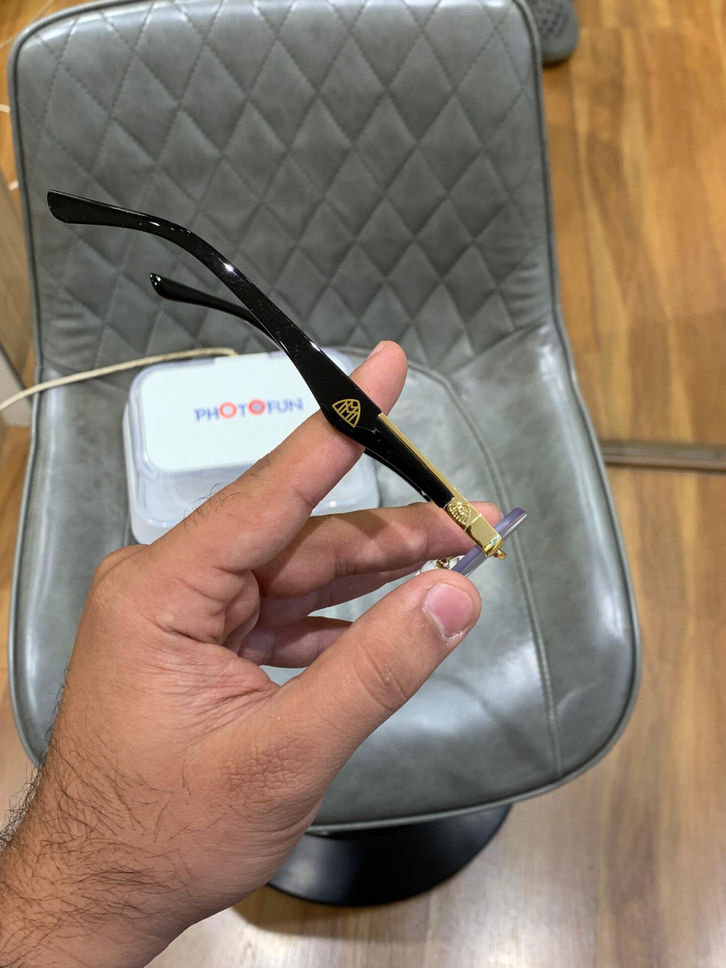 Maybach Rimless Luxury Gold Sunglasses for Men - Image 3