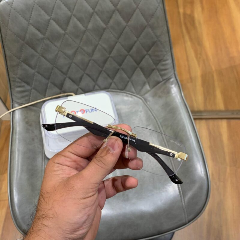 Maybach Rimless Luxury Gold Sunglasses for Men