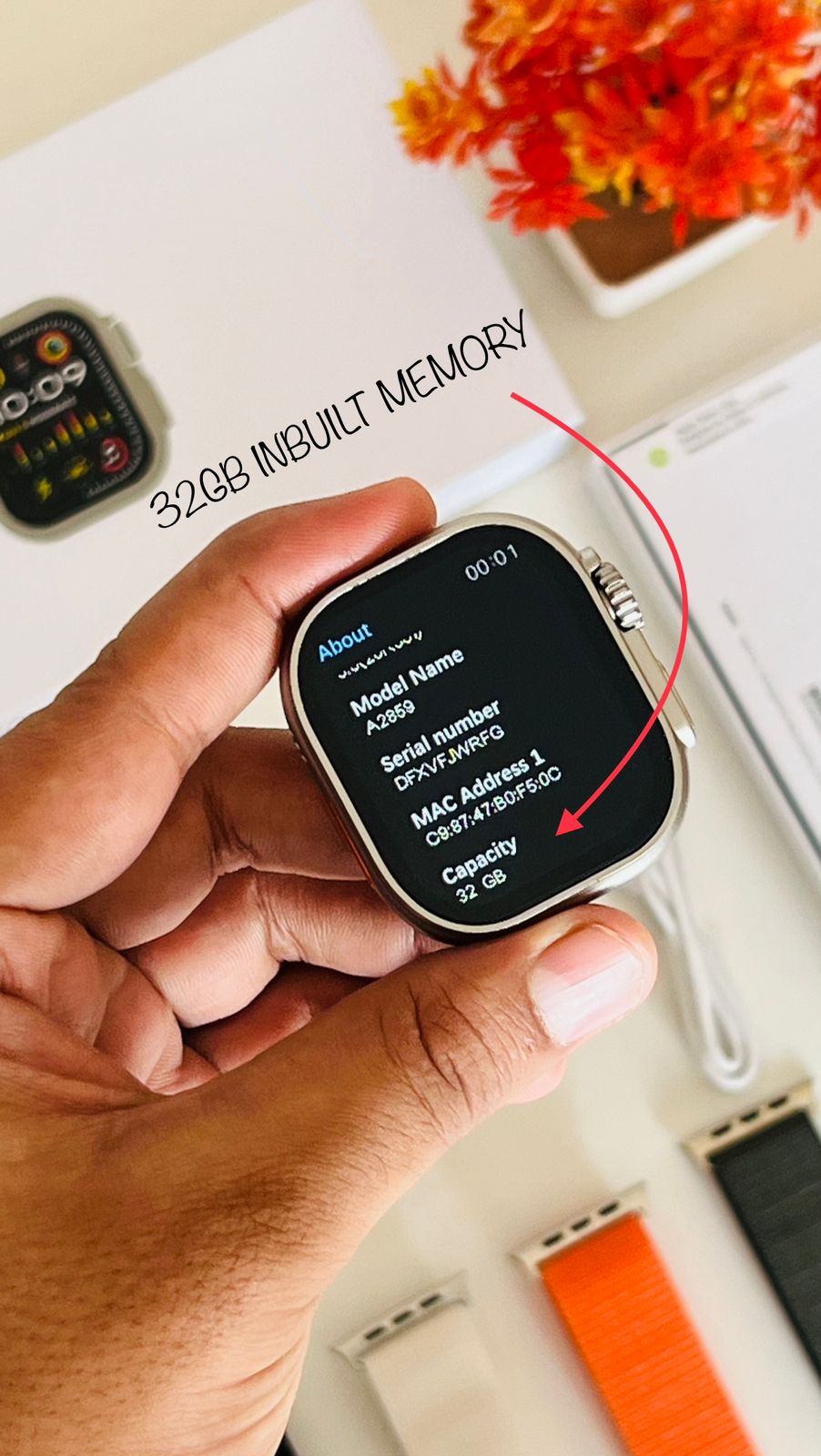 Apple Watch Ultra 2 (A2859) – 32gb Storage Smartwatch, Full Health Suite With Logo On/Off