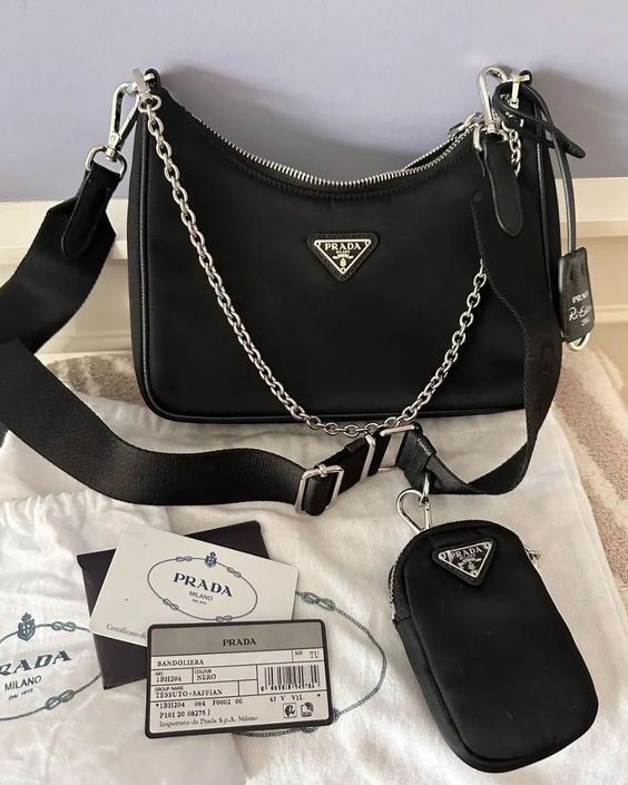 Prada Re-Edition 2005 Black Nylon Shoulder Bag