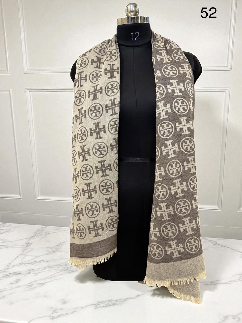 Tory Burch Semi Woollen Unisex Stole - Image 4