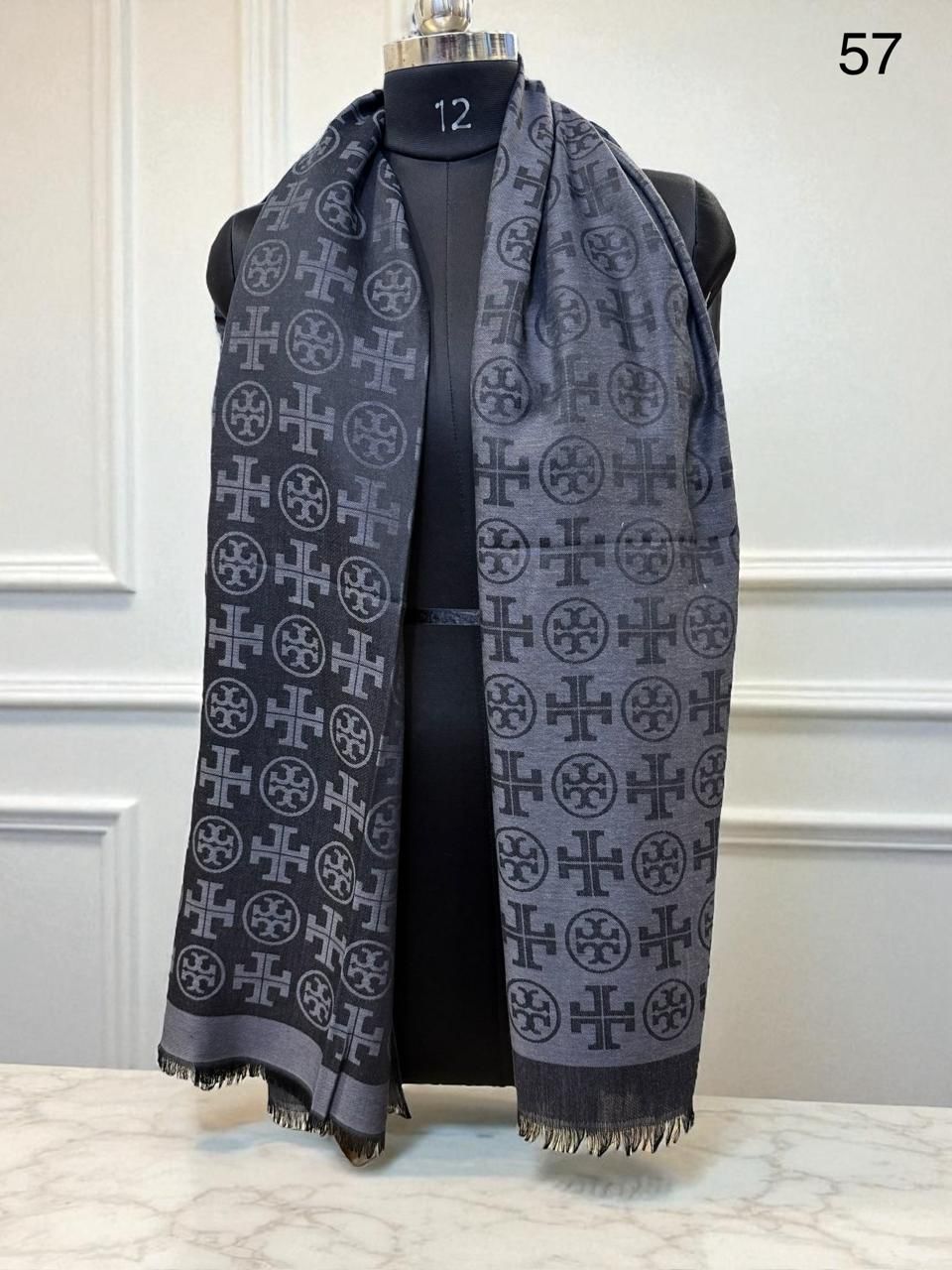 Tory Burch Semi Woollen Unisex Stole - Image 8