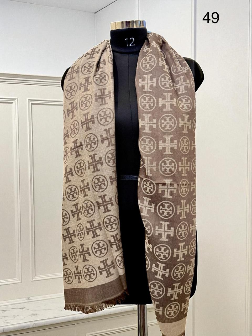 Tory Burch Semi Woollen Unisex Stole - Image 5