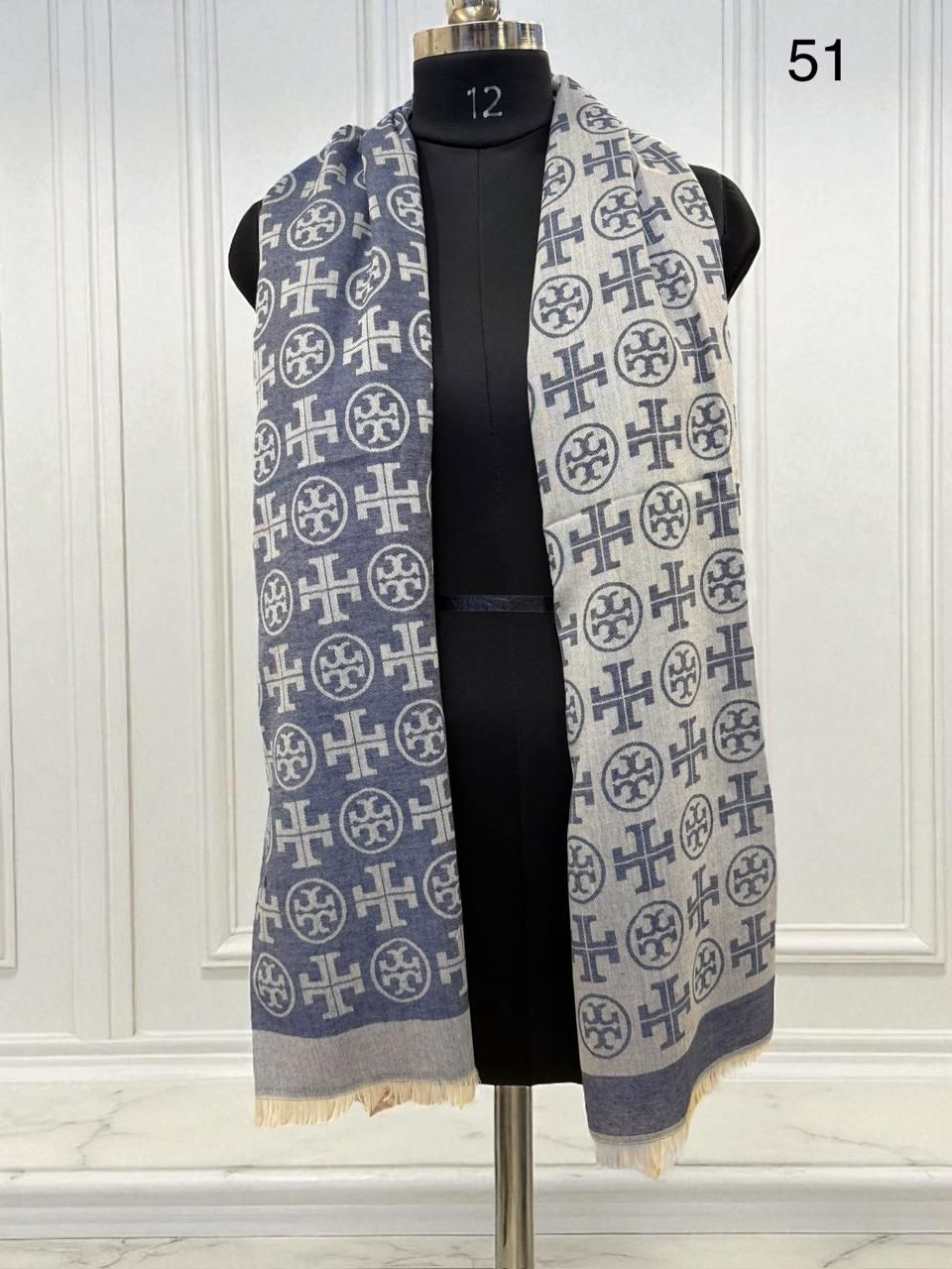 Tory Burch Semi Woollen Unisex Stole - Image 6