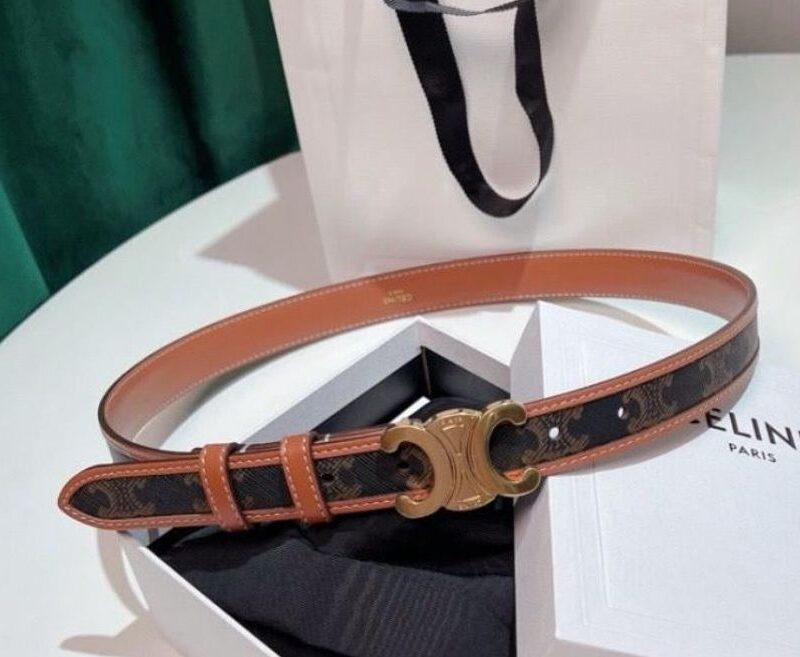 Celine Triomphe Signature Slim Belt for Women