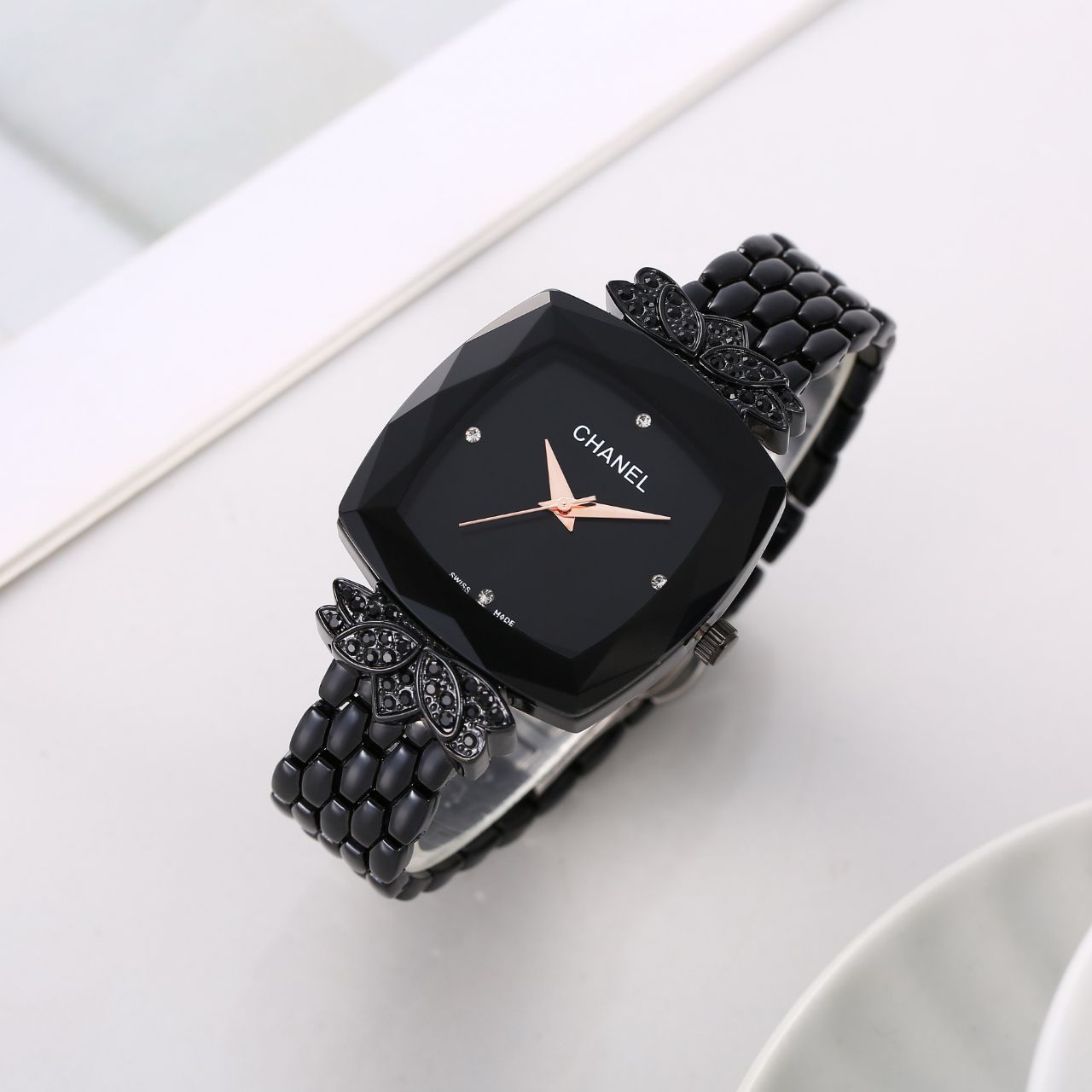 Chanel Ladies Butterfly Diamond Watch - Image 8