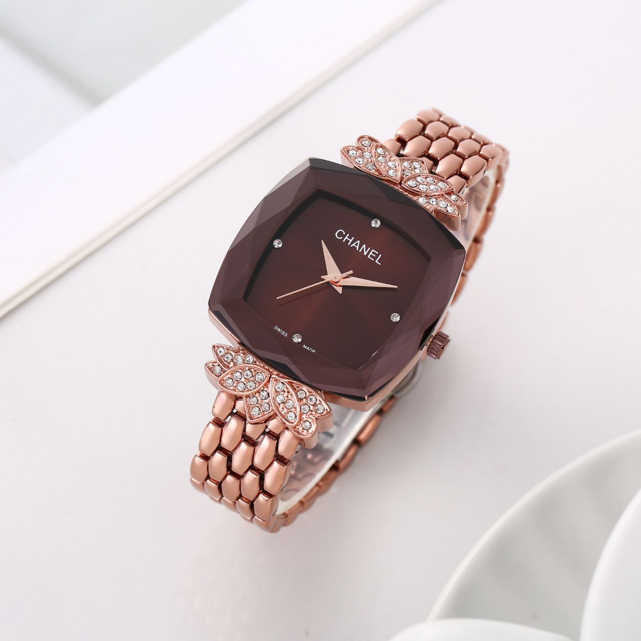 Chanel Ladies Butterfly Diamond Watch - Image 7