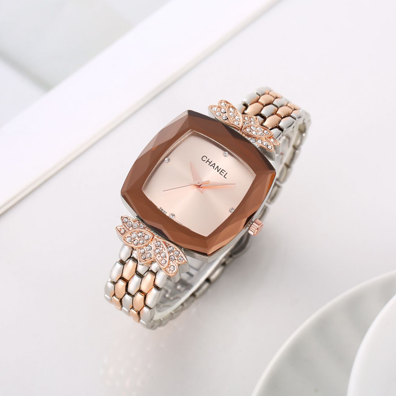 Chanel Ladies Butterfly Diamond Watch - Image 6