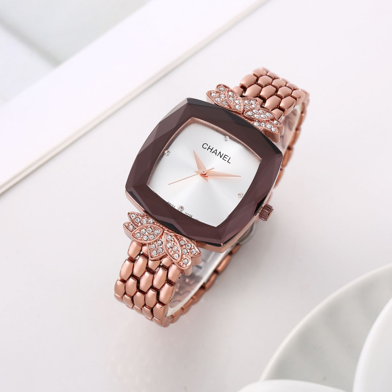 Chanel Ladies Butterfly Diamond Watch - Image 5