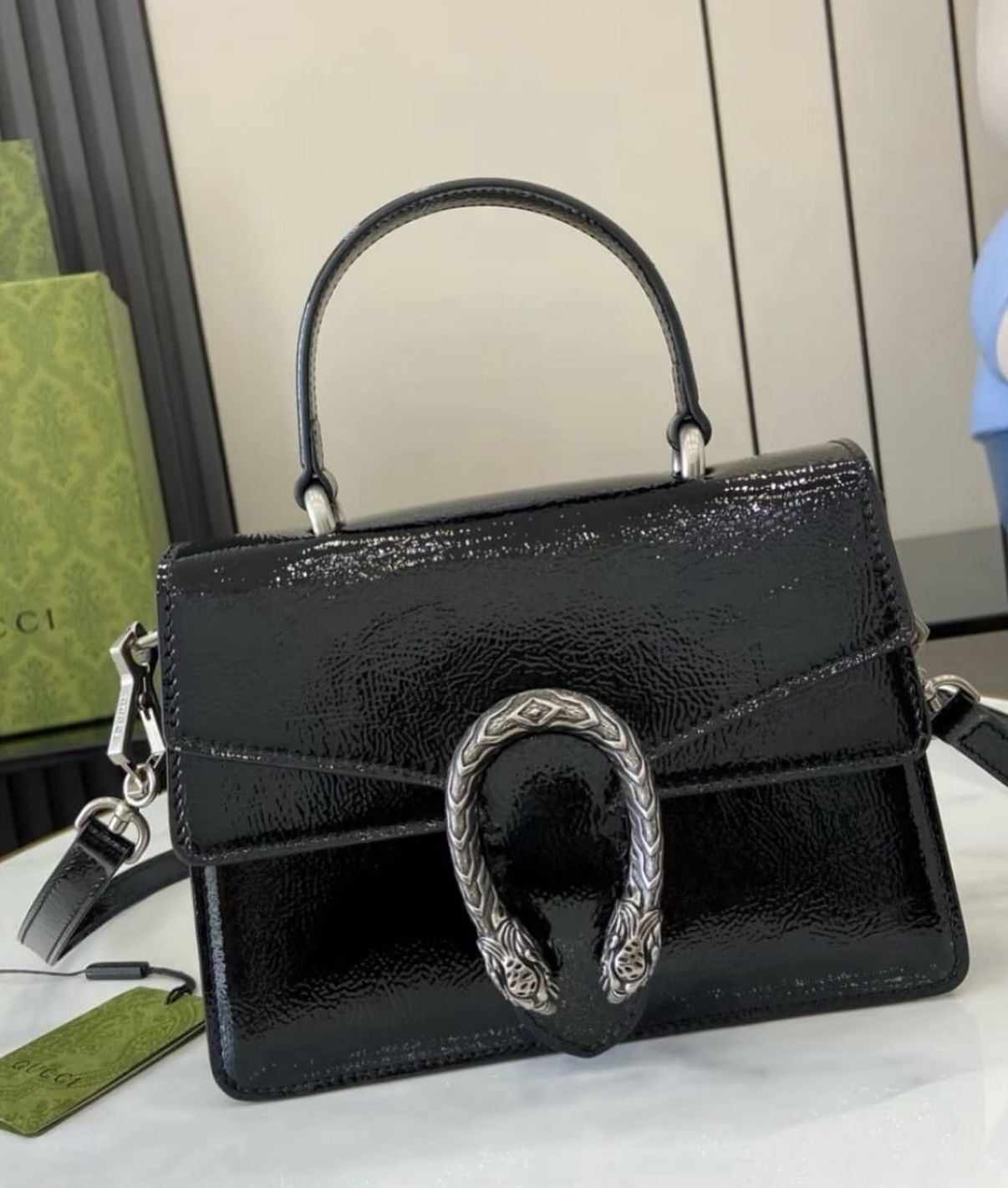 Gucci Dionysus Shiny Silicon Patent Women Sling Bags - Image 3